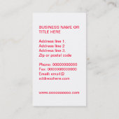 気球またはパーティーのオーガナイザーの名刺 名刺 (裏面)