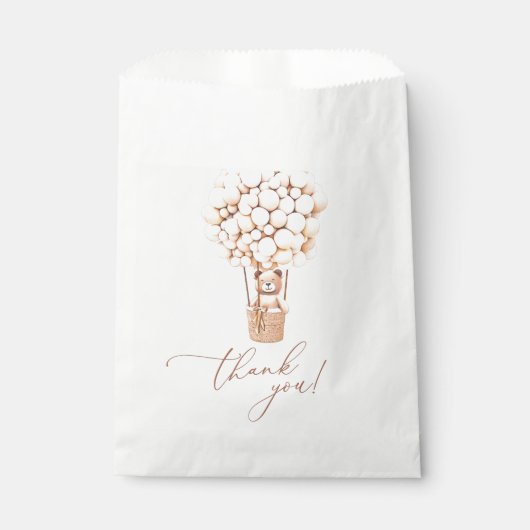 気球を待つぞ！赤ちゃんシャワーギフト フェイバーバッグ (正面)