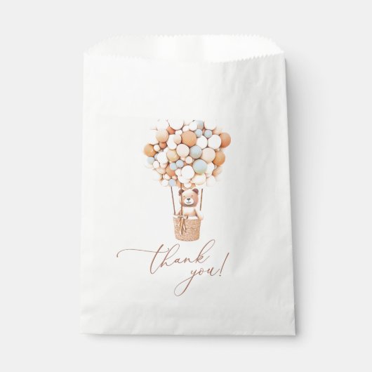 気球を待つぞ！赤ちゃんシャワーギフト フェイバーバッグ (正面)