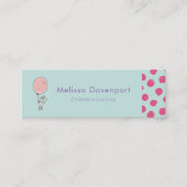 気球を持ったかわいいバニー スキニー名刺 (正面)