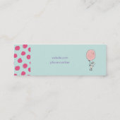 気球を持ったかわいいバニー スキニー名刺 (裏面)