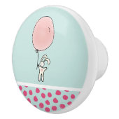 気球を持ったかわいいバニー セラミックノブ (右)