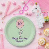 気球を持ったかわいいバニー ペーパープレート (パーティー)