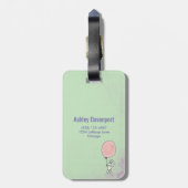 気球を持ったかわいいバニー ラゲッジタグ (裏面縦)