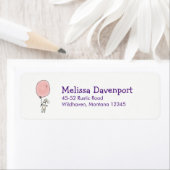 気球を持ったかわいいバニー ラベル (インサイチュ)