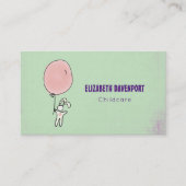 気球を持ったかわいいバニー 名刺 (正面)