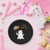 気球を持つハロウィンの幽霊 ペーパープレート (パーティー)