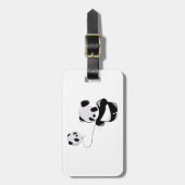 気球を持つパンダ ラゲッジタグ (正面縦)