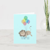 気球を持つライオンありがとうございました サンキューカード (正面)