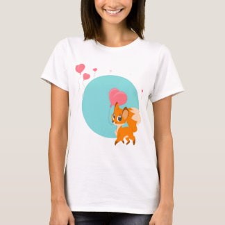 気球を持つ少しキツネ Tシャツ