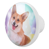 気球を持つ幸せなペンブロークのウェルシュコーギー セラミックノブ (右)