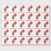 気球を持つ漫画の蜂: メリーがあって下さい ラッピングペーパー (フラット)