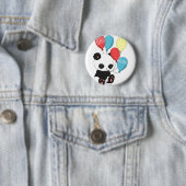 気球を持つ誕生日のパンダ 缶バッジ (インサイチュ)