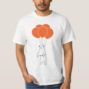 気球を持つ飛んでいるな白くま Tシャツ