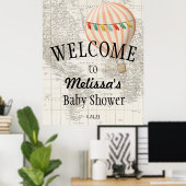 気球ウェルカムサイン行く場所 ポスター (ホームオフィス)