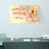 気球カラフルデザインハッピー65誕生日 横断幕 (トレードショー)