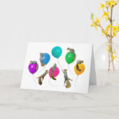 気球カードのリス カード (黄色い花)