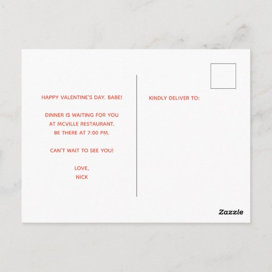 気球ハート ポストカード (裏面)