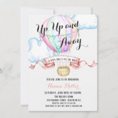 気球ベビーシャワー招待状 女の子 招待状 (正面)