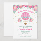 気球ベビーシャワー招待状 招待状 (正面/裏面)