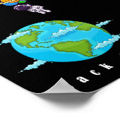 気球付き宇宙飛行士 |色数々の付きアーモダント ポスター (角)