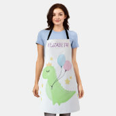 気球付き恐竜 エプロン (着用した状態)