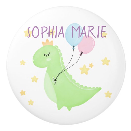 気球付き恐竜 セラミックノブ (正面)