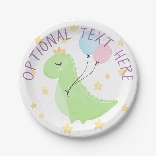 気球付き恐竜 ペーパープレート (正面)