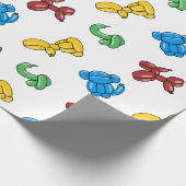 気球動物のパーティーのデザイン ラッピングペーパー (角)