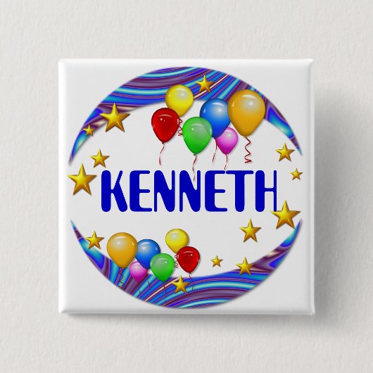 気球及び星の~の名前ボタン 缶バッジ (正面)