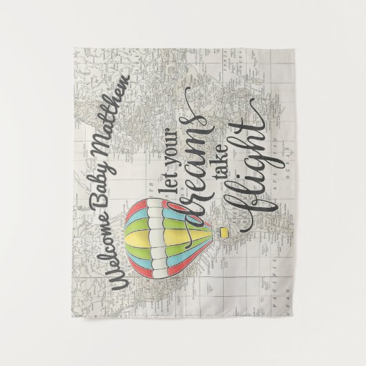 気球旅行 ベビーシャワー タペストリー (正面)