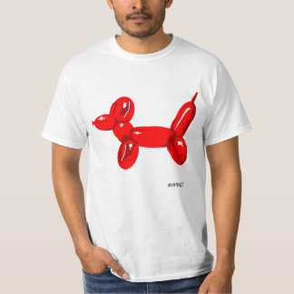 気球犬の白のTシャツ Tシャツ