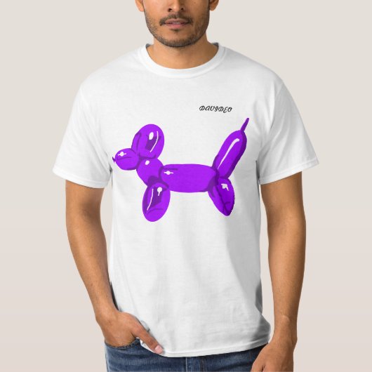 気球犬の紫色 Tシャツ (正面)