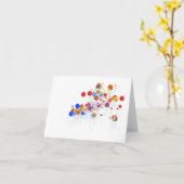 気球 カード (黄色い花)