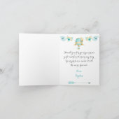 気球 ターコイズ イエロー 矢 ばら サンキューカード (内部)