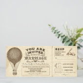 気球 ヴィンテージ タイポグラフィー 結婚式の招待状 招待状 (スタンド正面)