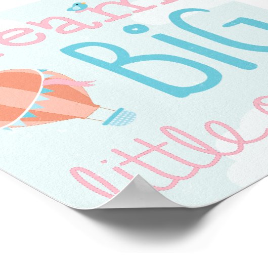 気球 夢を大きく 小さな子どものための保育園アート ポスター (角)