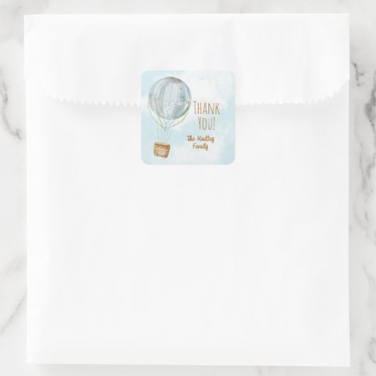 気球 感謝 スクエアシール (バッグ)