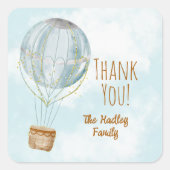 気球 感謝 スクエアシール (正面)