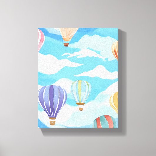 気球 水彩画 アート キャンバスプリント (正面)