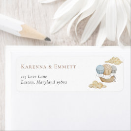 気球 白 ベビーシャワー 返信住所ラベル ラベル