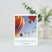 気球、私はあなたの未来に興奮している。おめでとう! ポストカード (スタンド正面)