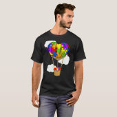 気球 自閉症 認識 かわいい ハート パズル Tシャツ (正面フル)