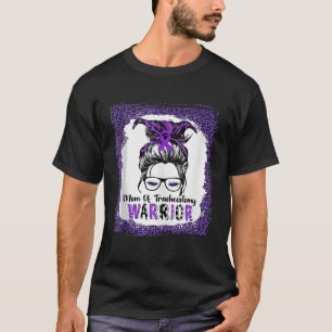 気管切開の母の戦士の紫色のリボンが待っている Tシャツ
