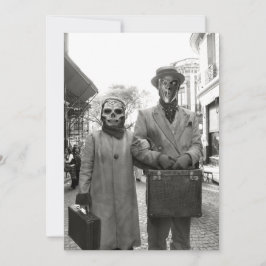 気紛れなヴィンテージのカップルのハローウィンパーティ 招待状