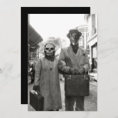 気紛れなヴィンテージのカップルのハローウィンパーティ 招待状 (正面/裏面)