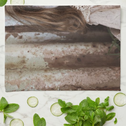 気色悪いゴシック様式磁器の人形のビクトリア時代の人のゴシック キッチンタオル (折り畳み)