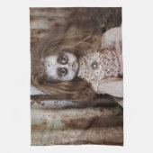 気色悪いゴシック様式磁器の人形のビクトリア時代の人のゴシック キッチンタオル (縦)