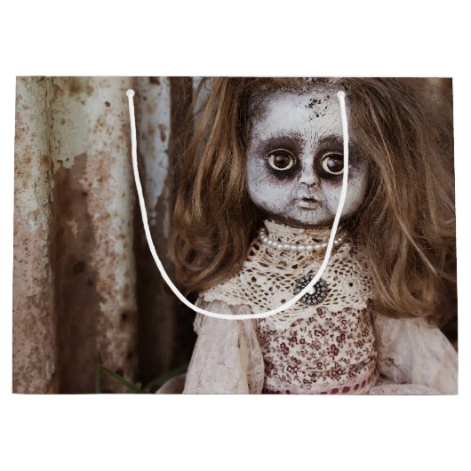 気色悪いゴシック様式磁器の人形のビクトリア時代の人のゴシック ラージペーパーバッグ (正面)