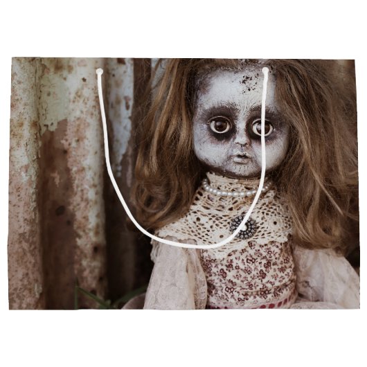 気色悪いゴシック様式磁器の人形のビクトリア時代の人のゴシック ラージペーパーバッグ (裏面)